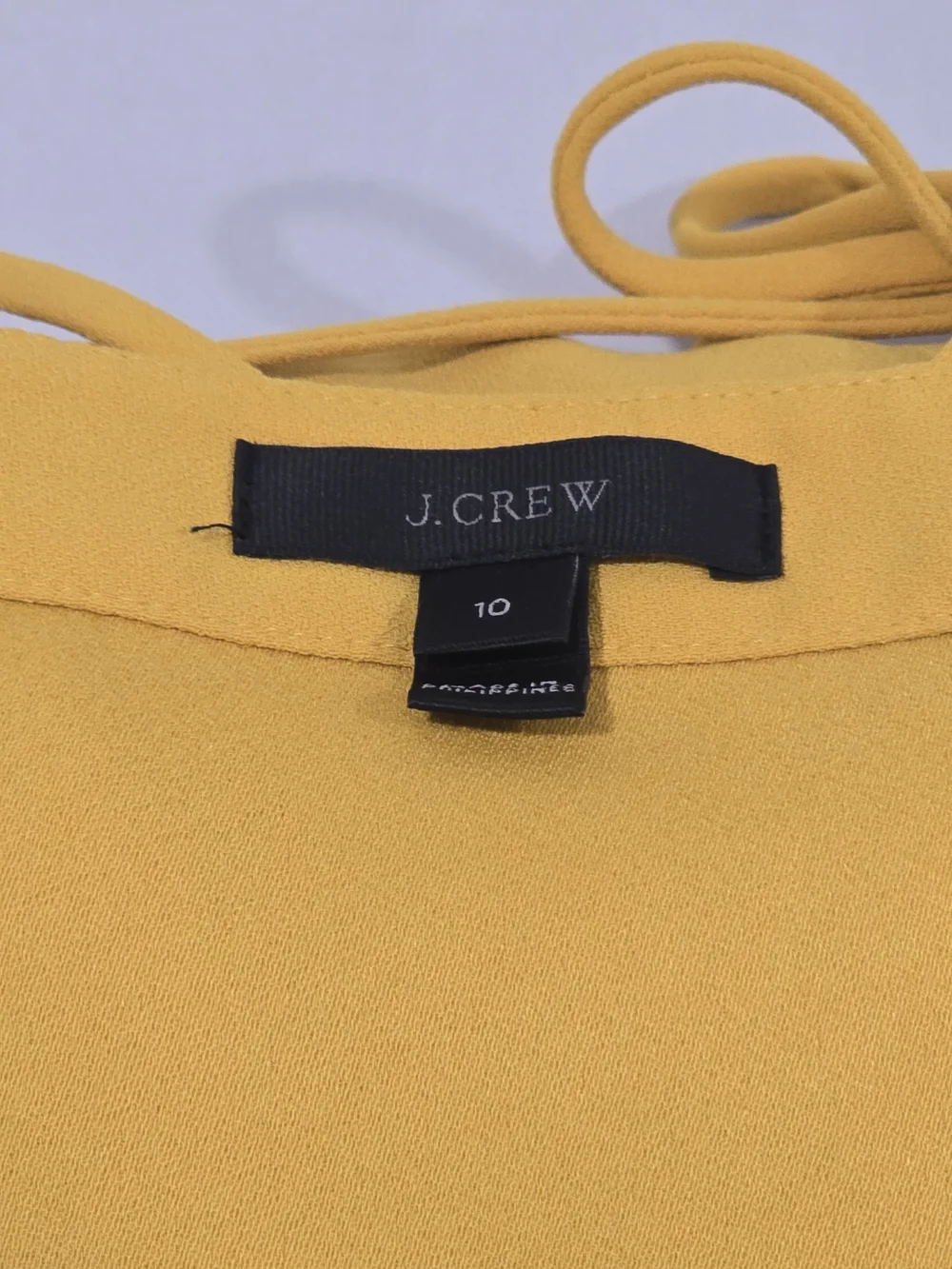 J. Crew Mustard Wrap-Front Peplum Top - Women's Sz 10